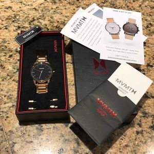 MVMT Black Rose Gold Watch 40 Series